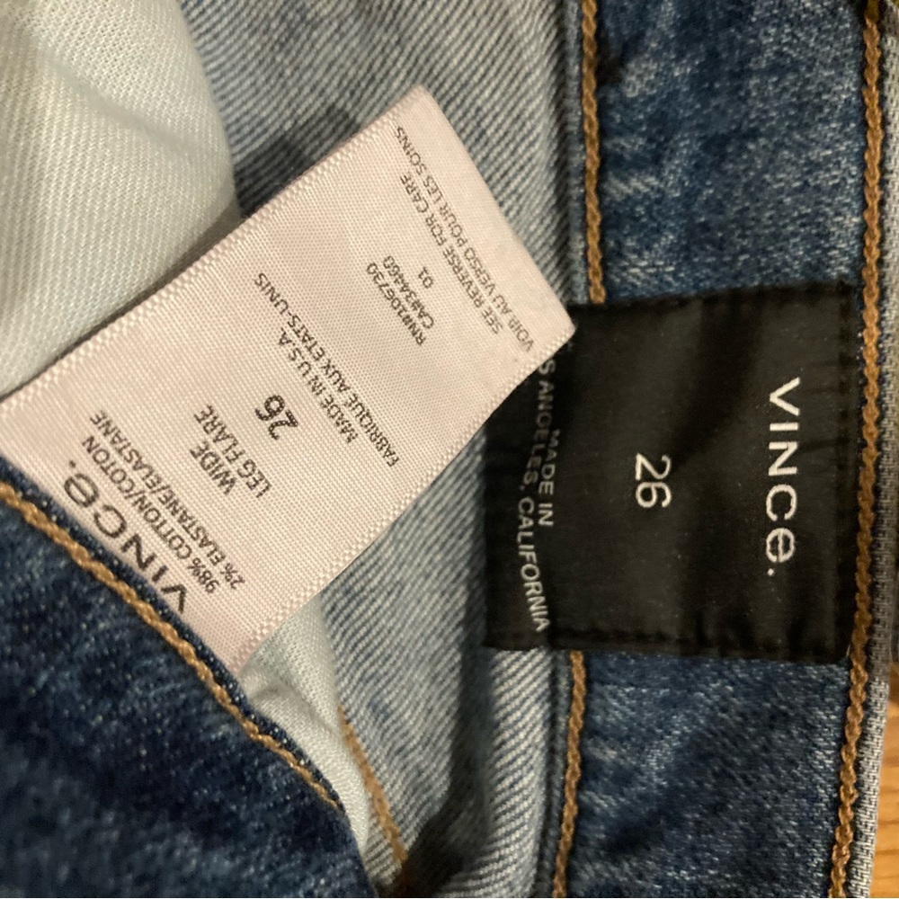 Vince Blue High-Rise Wide Leg Jeans - Picture 13 of 13